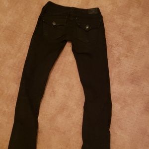 All Black True Religion boot cut jeans